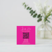 Schattige Roze Minimalistische QR-code Visitekaart Vierkante Visitekaartje