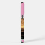 Schattige Roze Modern Engels Bulldog Dog Art iPhone Hoesje (Rechterkant)