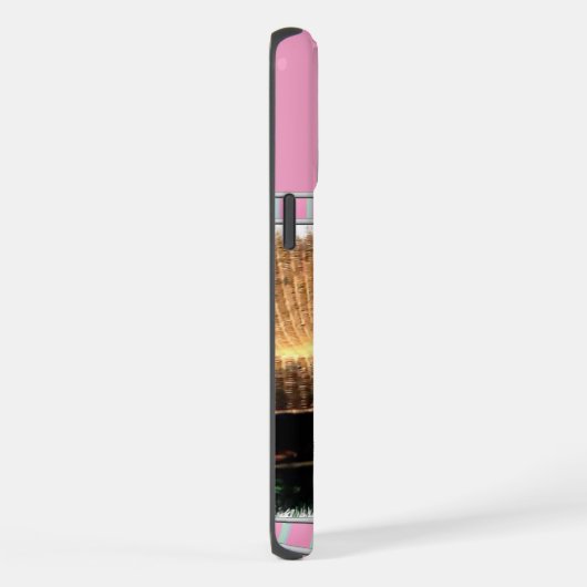 Schattige Roze Modern Engels Bulldog Dog Art iPhone Hoesje (Rechterkant)