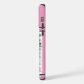 Schattige Roze Modern Engels Bulldog Dog Art iPhone Hoesje (Linkerkant)