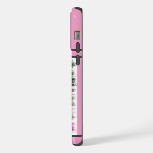 Schattige Roze Modern Engels Bulldog Dog Art iPhone Hoesje (Linkerkant)