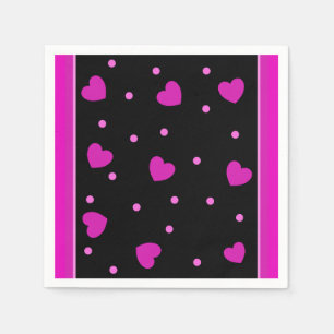 Schattige roze modern trendy hartontwerp servet