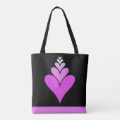 Schattige roze modern trendy hartontwerp tote bag (Achterkant)