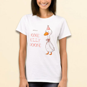 Schattige Roze Moeder van één Dwaas Gans Verjaarda T-shirt