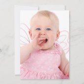 Schattige Roze Monster Verjaardagsfeest Foto Kaart (Achterkant)