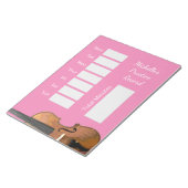 Schattige Roze Muzikale Vioollessen Praktijkversla Notitieblok (Schuin)