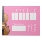 Schattige Roze Muzikale Vioollessen Praktijkversla Notitieblok (Voorkant)