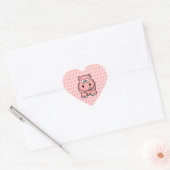 Schattige Roze Nijlpaard Hart Sticker (Envelop)