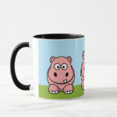 Schattige Roze Nijlpaard Mok (Links)