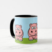 Schattige Roze Nijlpaard Mok (Voorkant links)