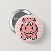 Schattige Roze Nijlpaard Ronde Button 5,7 Cm (Voorkant /achterkant)