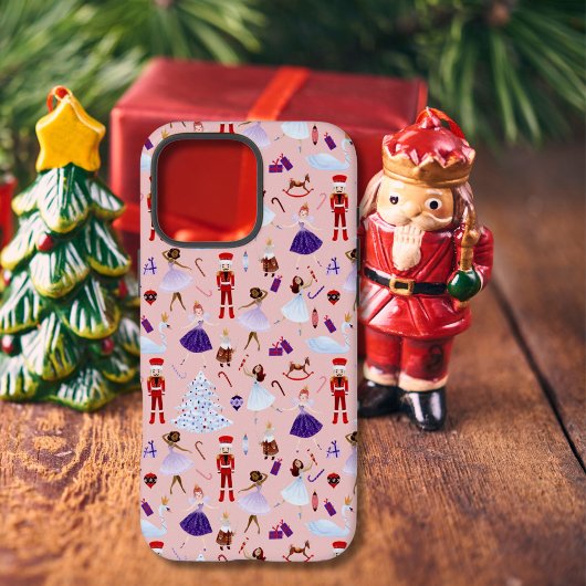 Schattige roze notenkraker kerstpatroon Case-Mate iPhone case