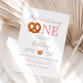 Schattige Roze Octoberfest Pretzel Draait Een Verj Kaart