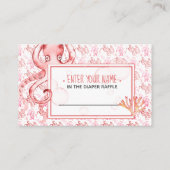 Schattige roze octopus Baby shower luier Raffle Ka Visitekaartje (Achterkant)