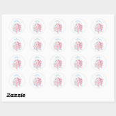 Schattige roze octopus Baby shower Ronde Sticker (Vel)