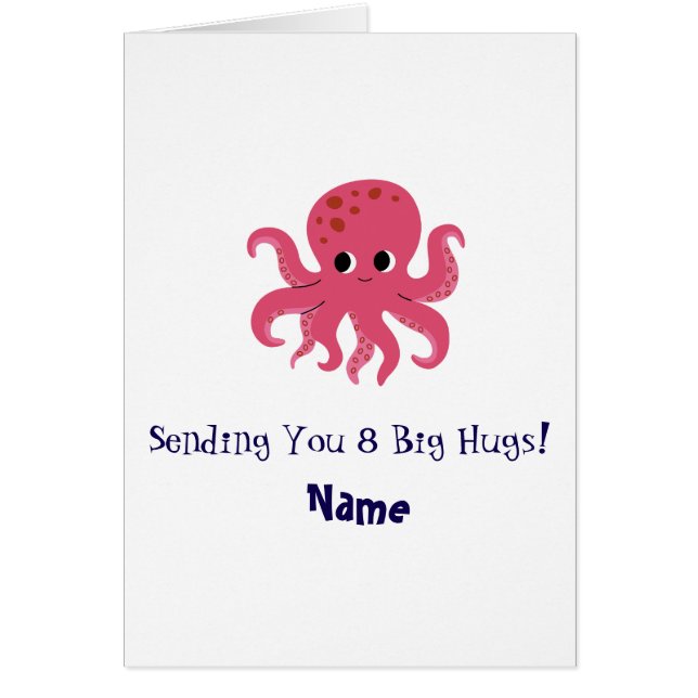 Schattige Roze Octopus Kawaii Illustratie (Voorkant)