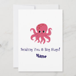 Schattige Roze Octopus Kawaii Illustratie Kaart