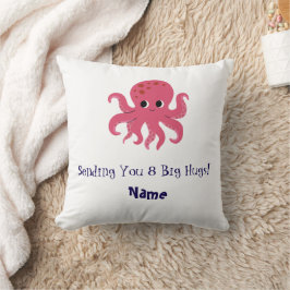 Schattige Roze Octopus Kawaii Illustratie Kussen
