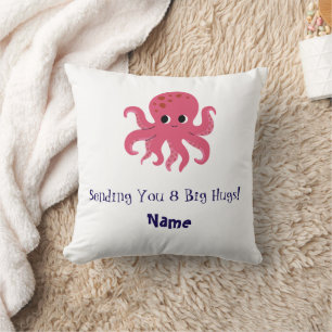 Schattige Roze Octopus Kawaii Illustratie Kussen
