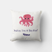 Schattige Roze Octopus Kawaii Illustratie Kussen (Voorkant)