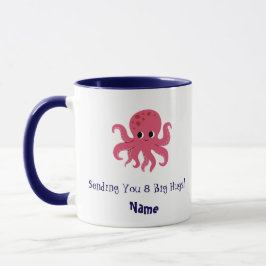 Schattige Roze Octopus Kawaii Illustratie Mok