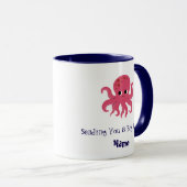 Schattige Roze Octopus Kawaii Illustratie Mok (Voorkant rechts)