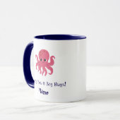 Schattige Roze Octopus Kawaii Illustratie Mok (Voorkant links)