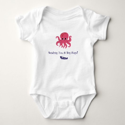 Schattige Roze Octopus Kawaii Illustratie Romper (Voorkant)