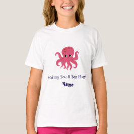 Schattige Roze Octopus Kawaii Illustratie T-shirt