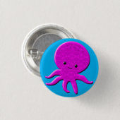 Schattige Roze Octopus Ronde Button 3,2 Cm (Voorkant /achterkant)
