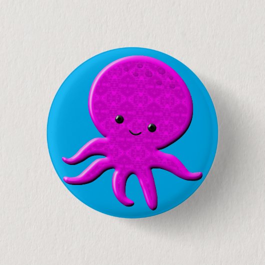 Schattige Roze Octopus Ronde Button 3,2 Cm (Voorkant)