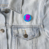 Schattige Roze Octopus Ronde Button 3,2 Cm (In situ)