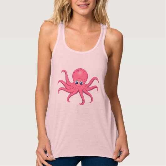 Schattige Roze Octopus Tanktop (Voorkant)