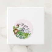 Schattige Roze Oerwoud Dieren Baby shower Dank u Bedankjes Labels (In situ)