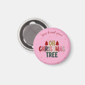 Schattige roze OH Kerstboom Bulk relatiegeschenk Magneet (Voorkant / Achterkant)