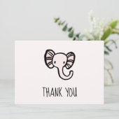 Schattige Roze Olifant Baby shower Bedankkaart (Staand voorkant)