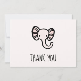 Schattige Roze Olifant Baby shower Bedankkaart