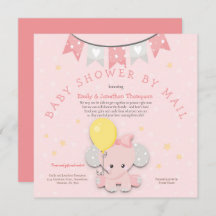 Schattige roze olifant Baby shower per post