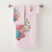 Schattige Roze Olifant Bad Handdoek (Insitu)