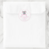 Schattige Roze olifant bloemendank u baby shower Ronde Sticker (Tas)