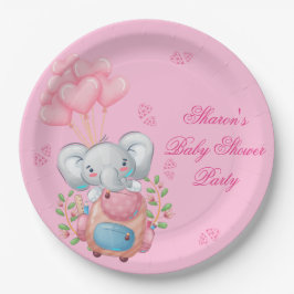 Schattige Roze Olifant Papieren Bordje