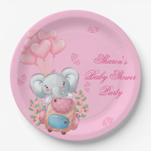 Schattige Roze Olifant Papieren Bordje