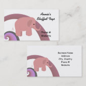Schattige Roze Olifant Visitekaartje (Voorkant / Achterkant)