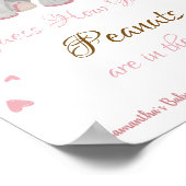Schattige Roze Olifantenmeisje Baby shower Teken Poster (Hoek)