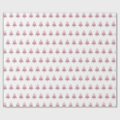 Schattige roze ombre kerstboompatroon cadeaupapier (Vlak)