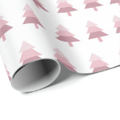 Schattige roze ombre kerstboompatroon cadeaupapier (Rol Hoek)