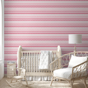 Schattige roze ombre ricine rac gestreepte patroon behang