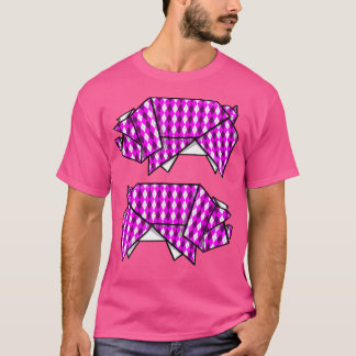 Schattige roze origamivarken t-shirt