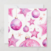 Schattige Roze Ornamenten Christmas Jingle en Ming Kaart (Achterkant)