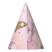 Schattige roze Outer space planet meisje Verjaarda Feesthoedjes (Achterkant)